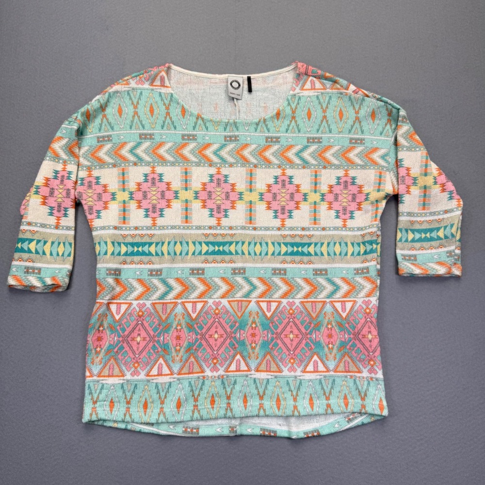 Akemi + Kin Anthropologie Southwestern Geometric Knit Top Multicolor Womens‎ M